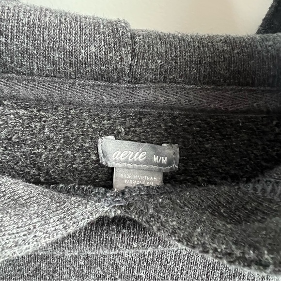 American Eagle Aerie Dark Grey Jersey Knit Sweatshirt Size Medium - Picture 3 of 5